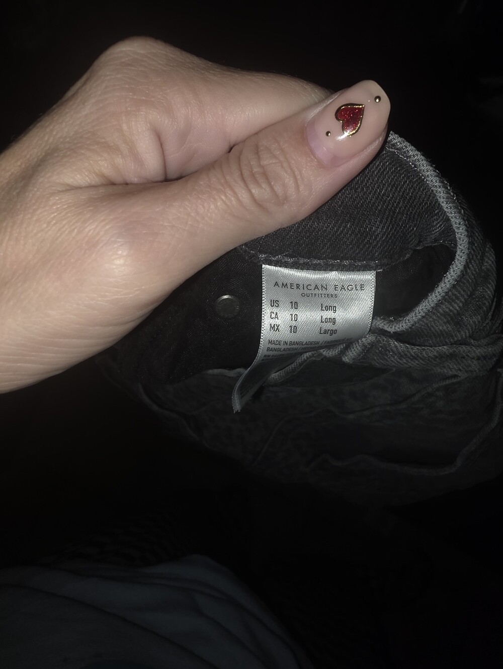 American Eagle Grey Snake-Print Wide Leg Jeans - Picture 3 of 3